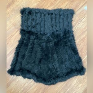 90’s Vintage Bebe Rabbit Fur Sleeveless Sweater Pull Over M/L